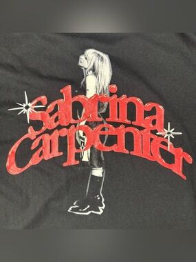 Sabrina Carpenter T-Shirt Size Large Pop Concert Tour Cute Tee Disney Actress